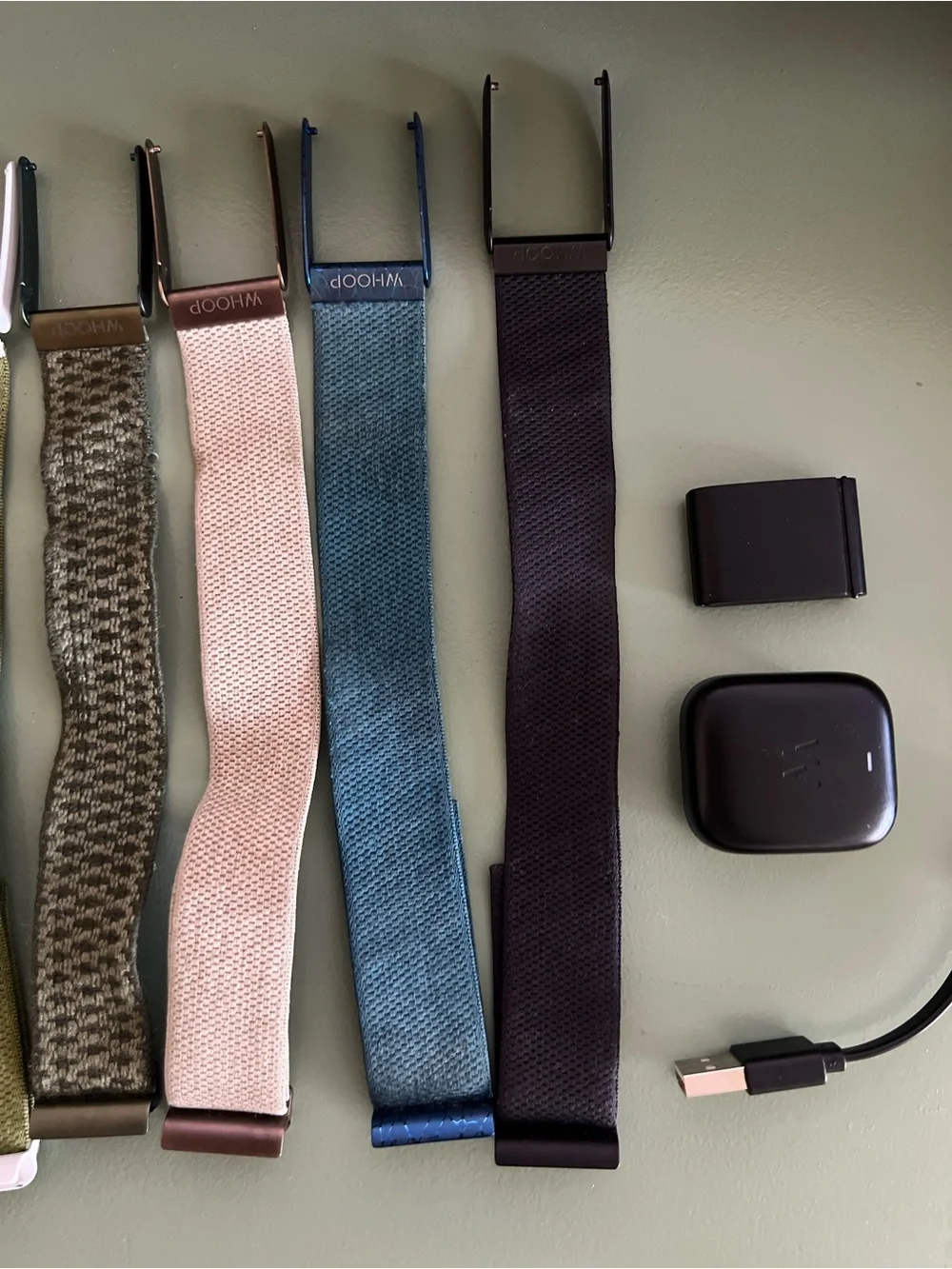 WHOOP 4.0 with bands- Olive, Blue, Tan, Gray, etc